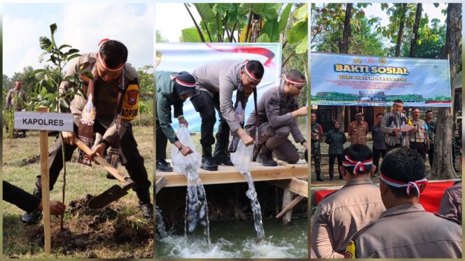 
					Polres Nganjuk Gelar Serangkaian Kegiatan Tanam Pohon, Tebar Benih Ikan, dan Pemberian Beasiswa